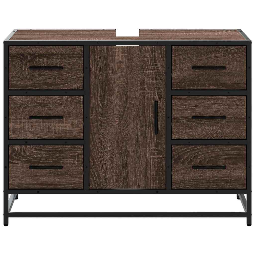 Ντουλάπι Μπάνιου Νιπτήρα Καφέ Δρυς 80 x 33 x 60 εκ. Επεξ. Ξύλο