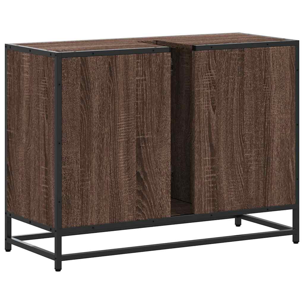 Ντουλάπι Μπάνιου Νιπτήρα Καφέ Δρυς 80 x 33 x 60 εκ. Επεξ. Ξύλο