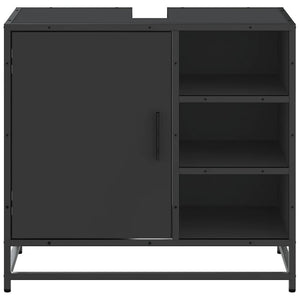 ντουλάπι νιπτήρα μπάνιου μαύρο 65x33x60 cm κατασκευασμένο ξύλο
