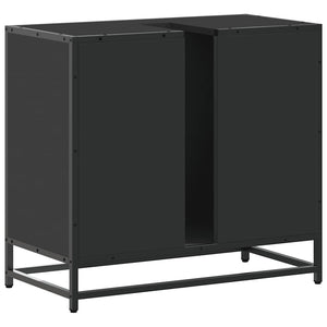ντουλάπι νιπτήρα μπάνιου μαύρο 65x33x60 cm κατασκευασμένο ξύλο