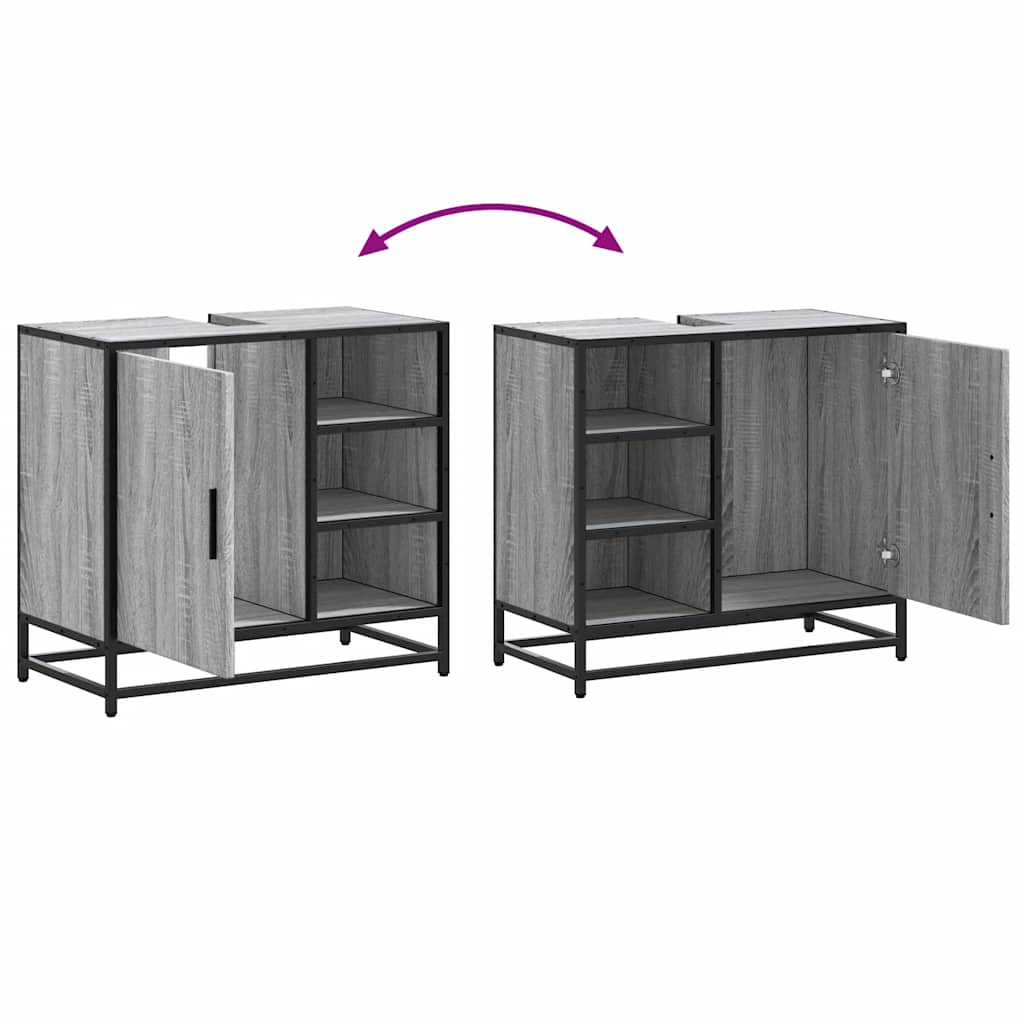 Ντουλάπι νιπτήρα μπάνιου γκρι Sonoma 65x33x60 cm - Pakobazaar