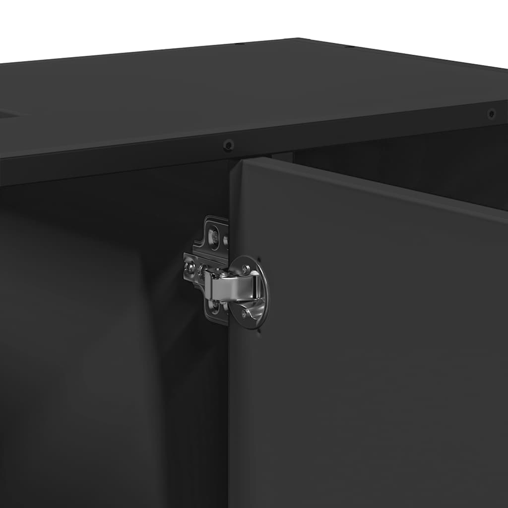 Ντουλάπι Μπάνιου Νιπτήρα Μαύρο 80 x 33 x 60 εκ. Επεξ. Ξύλο - Pakobazaar