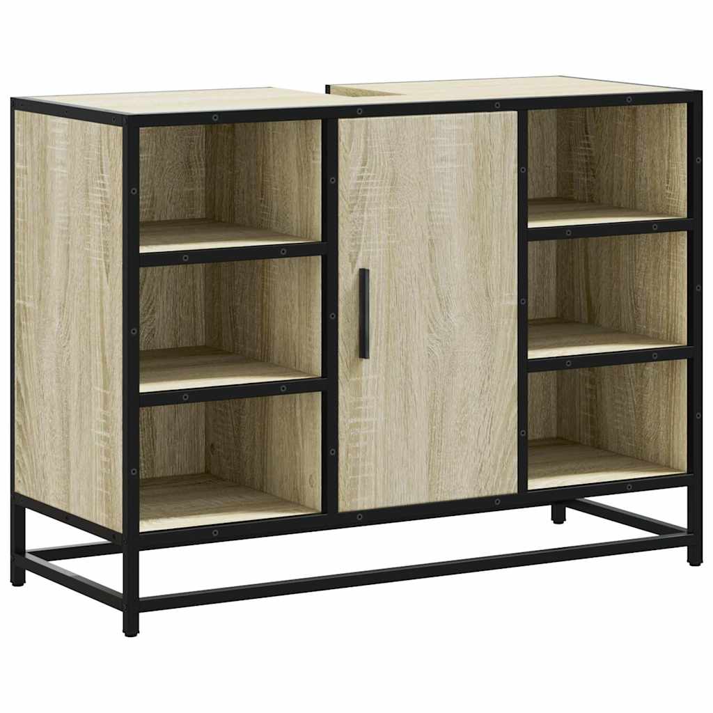 Ντουλάπι Νιπτήρα Μπάνιου Sonoma Δρυς 80 x 33 x 60 εκ. από Τεχνητό Ξύλο - Pakobazaar