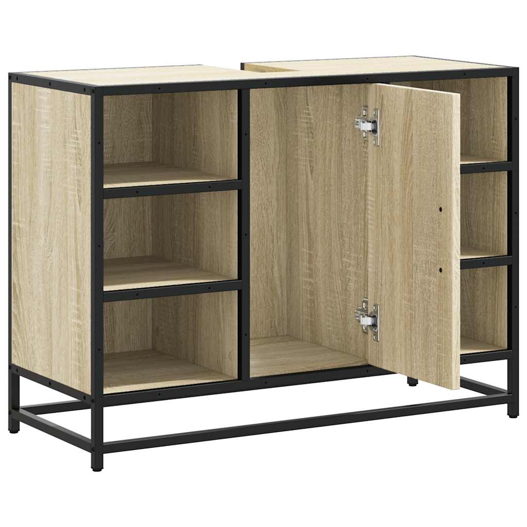 Ντουλάπι Νιπτήρα Μπάνιου Sonoma Δρυς 80 x 33 x 60 εκ. από Τεχνητό Ξύλο - Pakobazaar