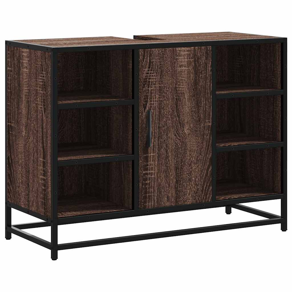 Ντουλάπι Μπάνιου Νιπτήρα Καφέ Δρυς 80 x 33 x 60 εκ. Επεξ. Ξύλο - Pakobazaar