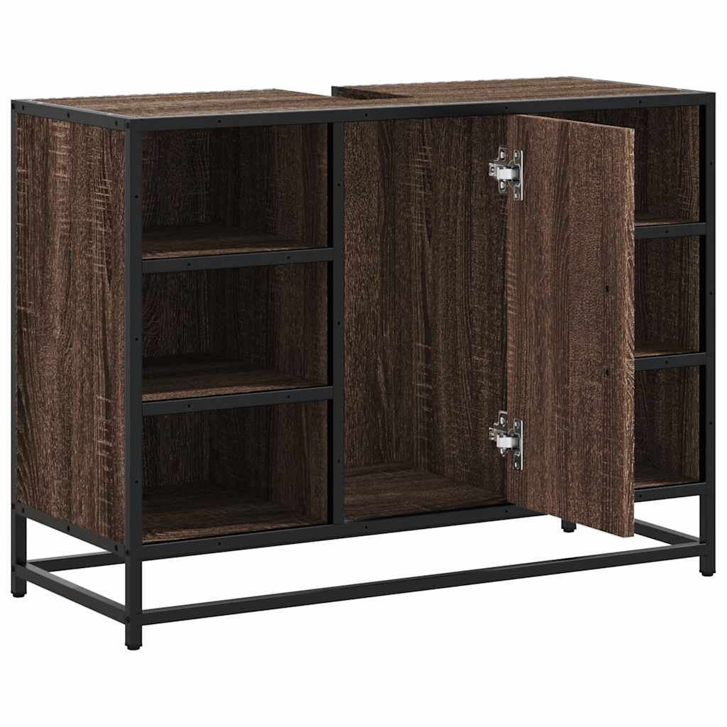 Ντουλάπι Μπάνιου Νιπτήρα Καφέ Δρυς 80 x 33 x 60 εκ. Επεξ. Ξύλο - Pakobazaar