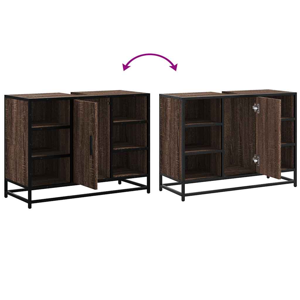 Ντουλάπι Μπάνιου Νιπτήρα Καφέ Δρυς 80 x 33 x 60 εκ. Επεξ. Ξύλο - Pakobazaar