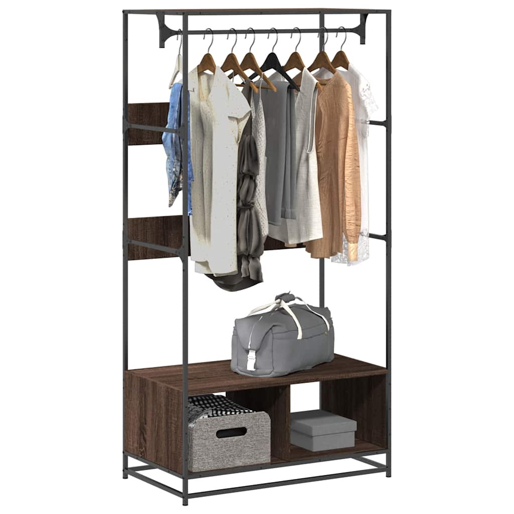 Ντουλάπα Καφέ Δρυς 90x50x180 εκ. από Επεξεργασμένο Ξύλο - Pakobazaar