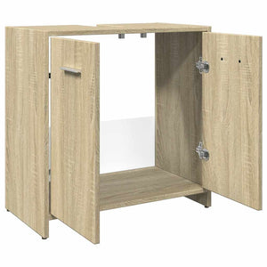 Ντουλάπι Νιπτήρα Μπάνιου Sonoma Δρυς 60x33x60 εκ. Επεξ. Ξύλο - Pakobazaar