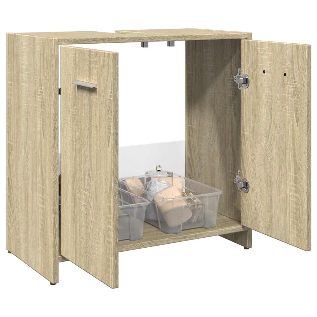 Ντουλάπι Νιπτήρα Μπάνιου Sonoma Δρυς 60x33x60 εκ. Επεξ. Ξύλο - Pakobazaar