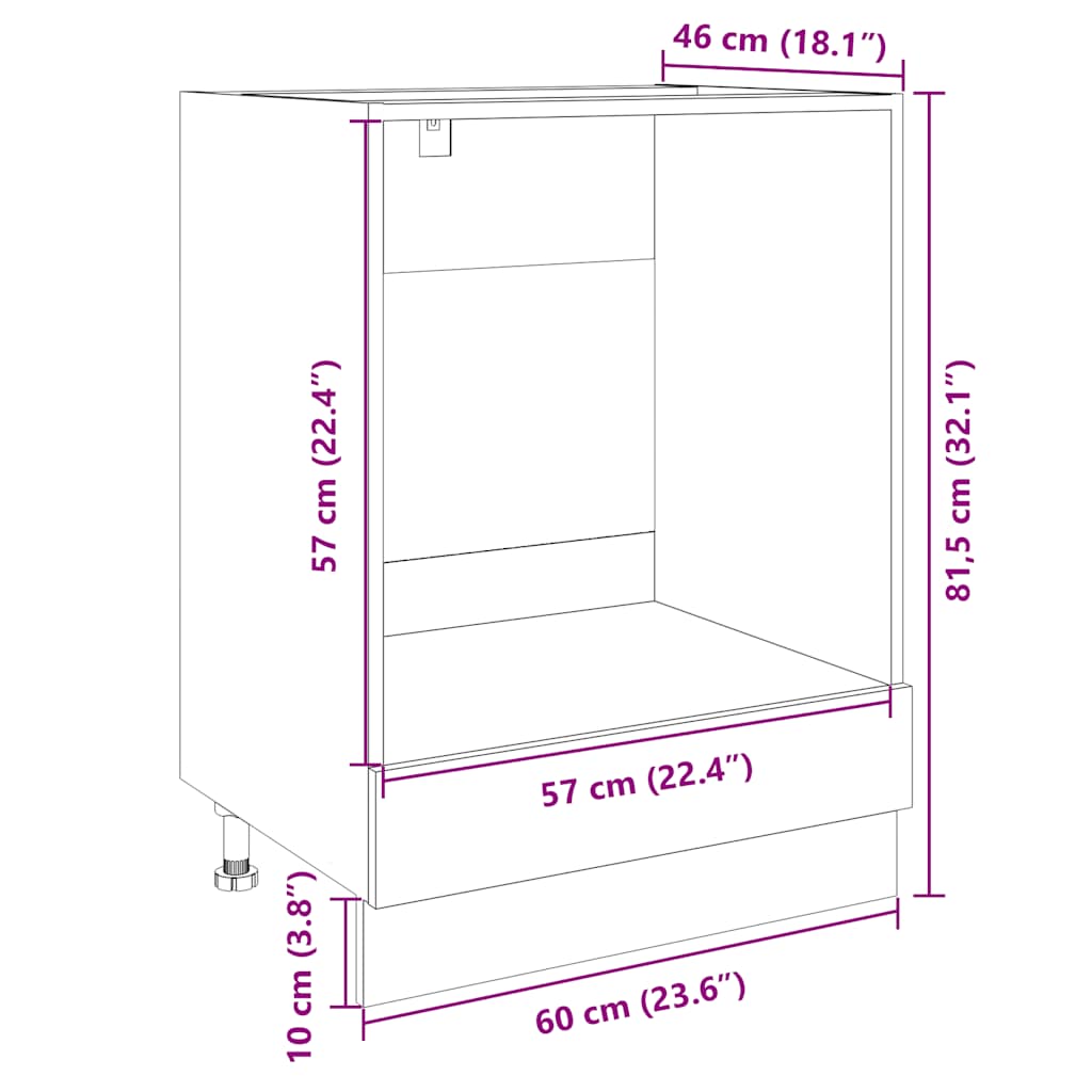 Ντουλάπι για Φούρνο Sonoma Δρυς 60x46x81,5 εκ. Επεξ. Ξύλο