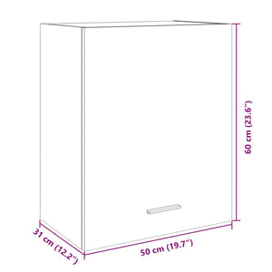 Ντουλάπι Τοίχου "Lyon" Ξύλο Sonoma Δρυς 50x31x60 εκ. από Τεχνητό Ξύλο - Pakobazaar