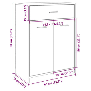 Ντουλάπι Μπάνιου Sonoma Δρυς 60 x 33 x 80 εκ. από Επεξ. Ξύλο - Pakobazaar