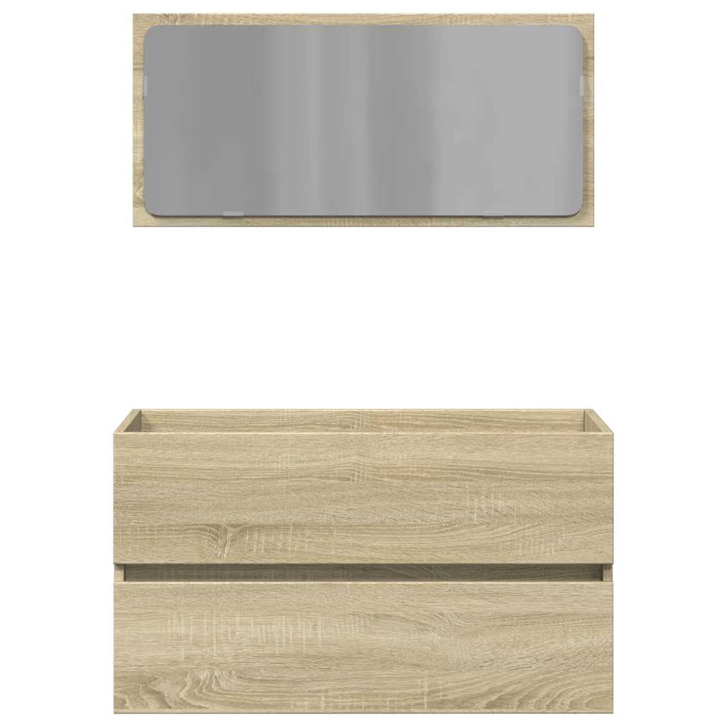 Ντουλάπι Μπάνιου με Καθρέφτη Sonoma δρυς 80x38,5x45 εκ.