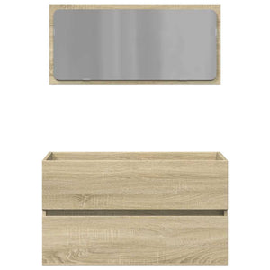 Ντουλάπι Μπάνιου με Καθρέφτη Sonoma δρυς 80x38,5x45 εκ.