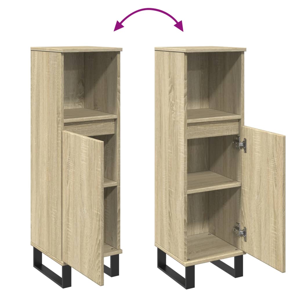 Ντουλάπι Μπάνιου Sonoma Δρυς 30x30x100 εκ. Επεξεργασμένο Ξύλο - Pakobazaar