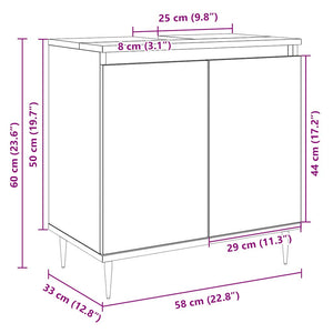 Ντουλάπι Μπάνιου Sonoma Δρυς 58 x 33 x 60 εκ. από Επεξεργ. Ξύλο