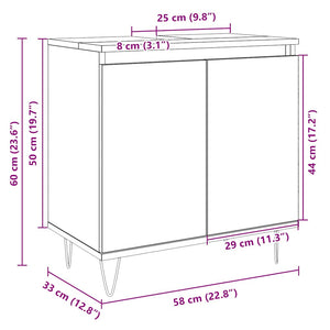 Ντουλάπι Μπάνιου Sonoma Δρυς 58 x 33 x 60 εκ. από Επεξεργ. Ξύλο