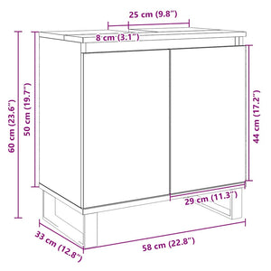 Ντουλάπι Μπάνιου Sonoma Δρυς 58 x 33 x 60 εκ. από Επεξεργ. Ξύλο - Pakobazaar