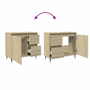 Ντουλάπι Νιπτήρα Μπάνιου Sonoma Δρυς 65x33x60 εκ. Επεξ. Ξύλο