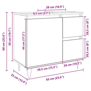 Ντουλάπι Μπάνιου Sonoma Δρυς 65x33x60 εκ. Επεξεργασμένο Ξύλο - Pakobazaar