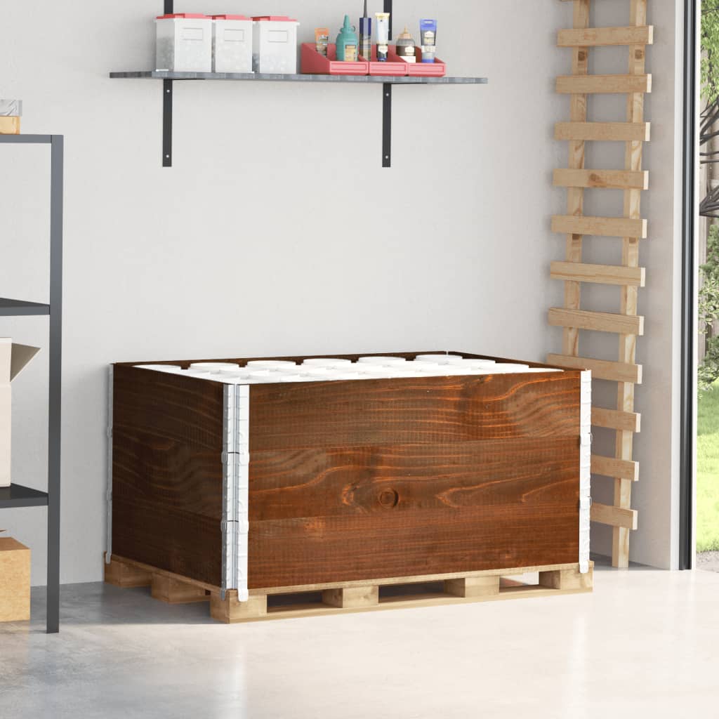 Κολάρα Παλέτας 3 τεμ. Καφέ 120x80 εκ. από Μασίφ Ξύλο Πεύκου - Pakobazaar