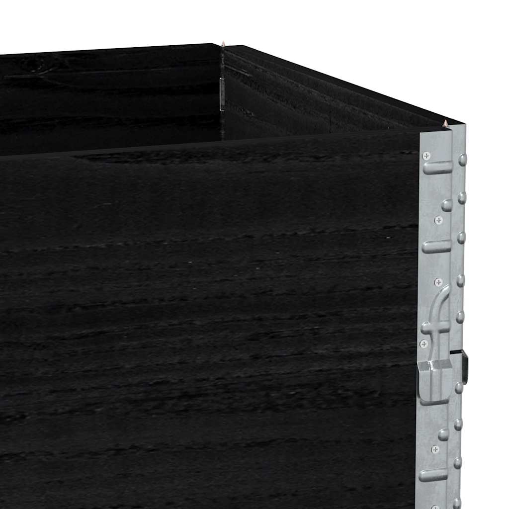 Κολάρα Παλέτας 3 τεμ. Μαύρο 100x50 εκ. από Μασίφ Ξύλο Πεύκου - Pakobazaar