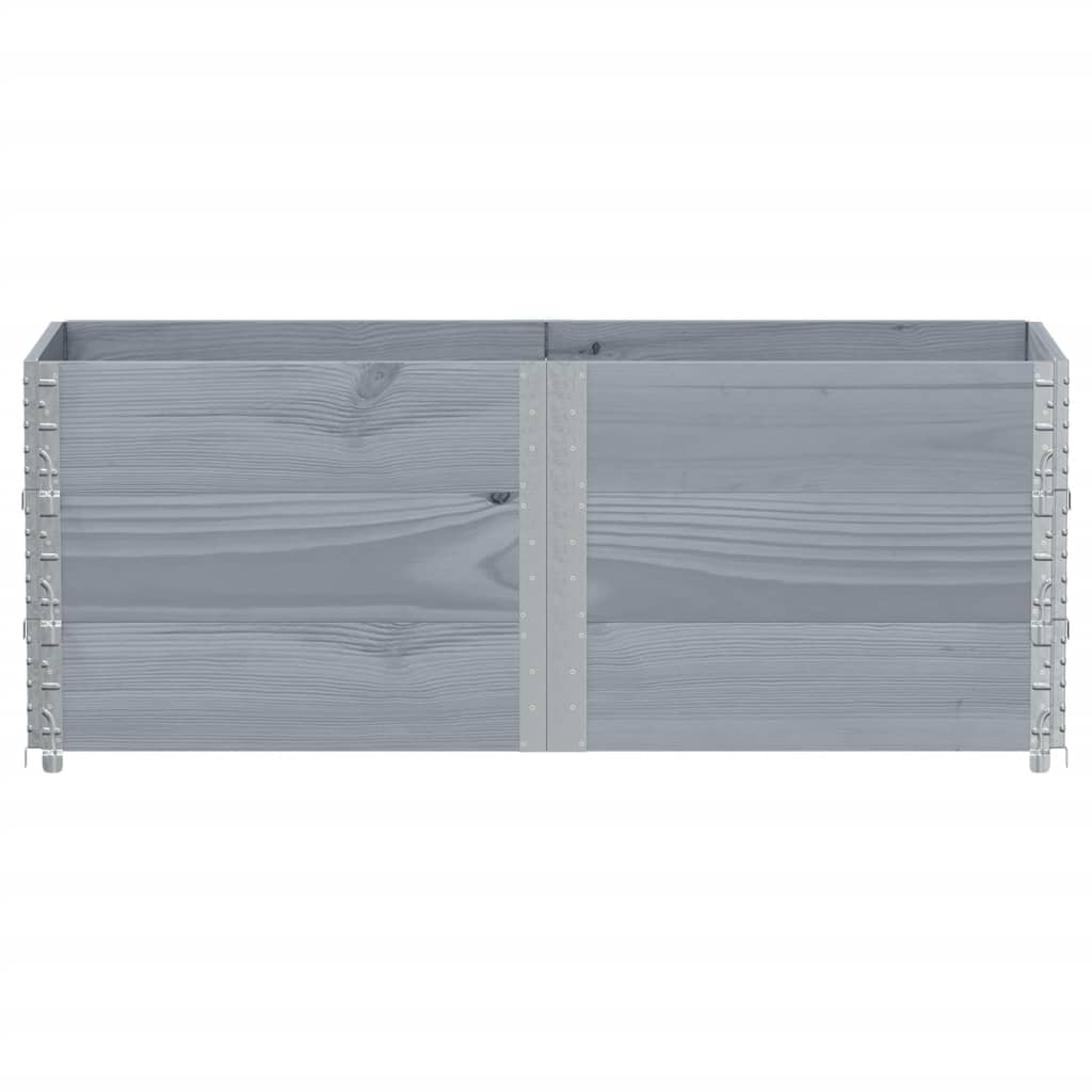 Κολάρα Παλέτας 3 τεμ. Γκρι 150x50 εκ. από Μασίφ Ξύλο Πεύκου - Pakobazaar