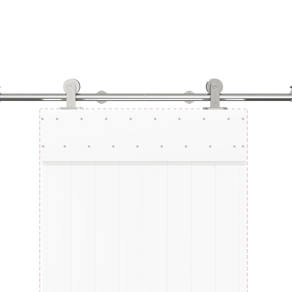 Μηχανισμός Συρόμενης Μεσόπορτας Ασημί 200 εκ. Ανοξείδωτο Ατσάλι - Pakobazaar