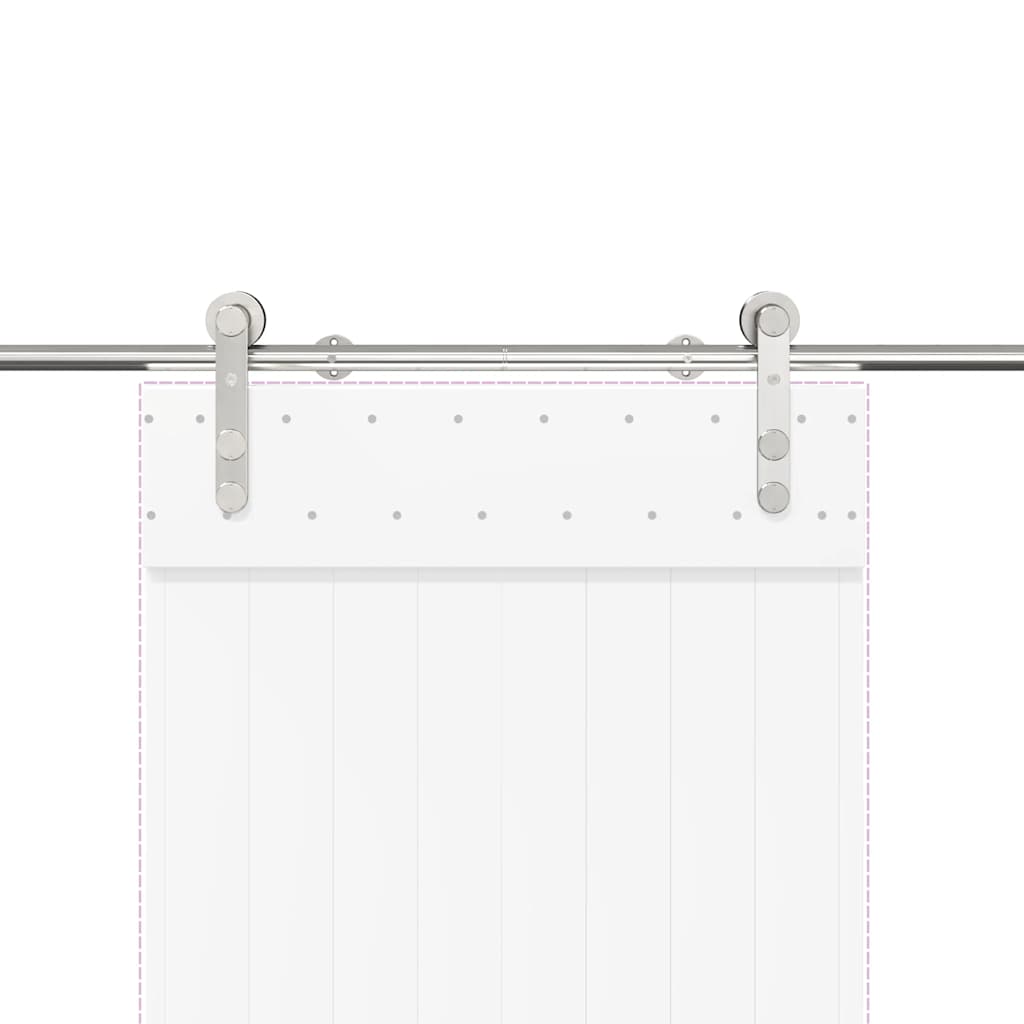 Μηχανισμός Συρόμενης Μεσόπορτας Ασημί 183 εκ. Ανοξείδωτο Ατσάλι - Pakobazaar