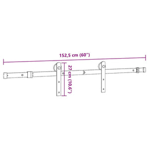 Κιτ υλικού συρόμενης πόρτας 152 cm χάλυβα μαύρο - Pakobazaar