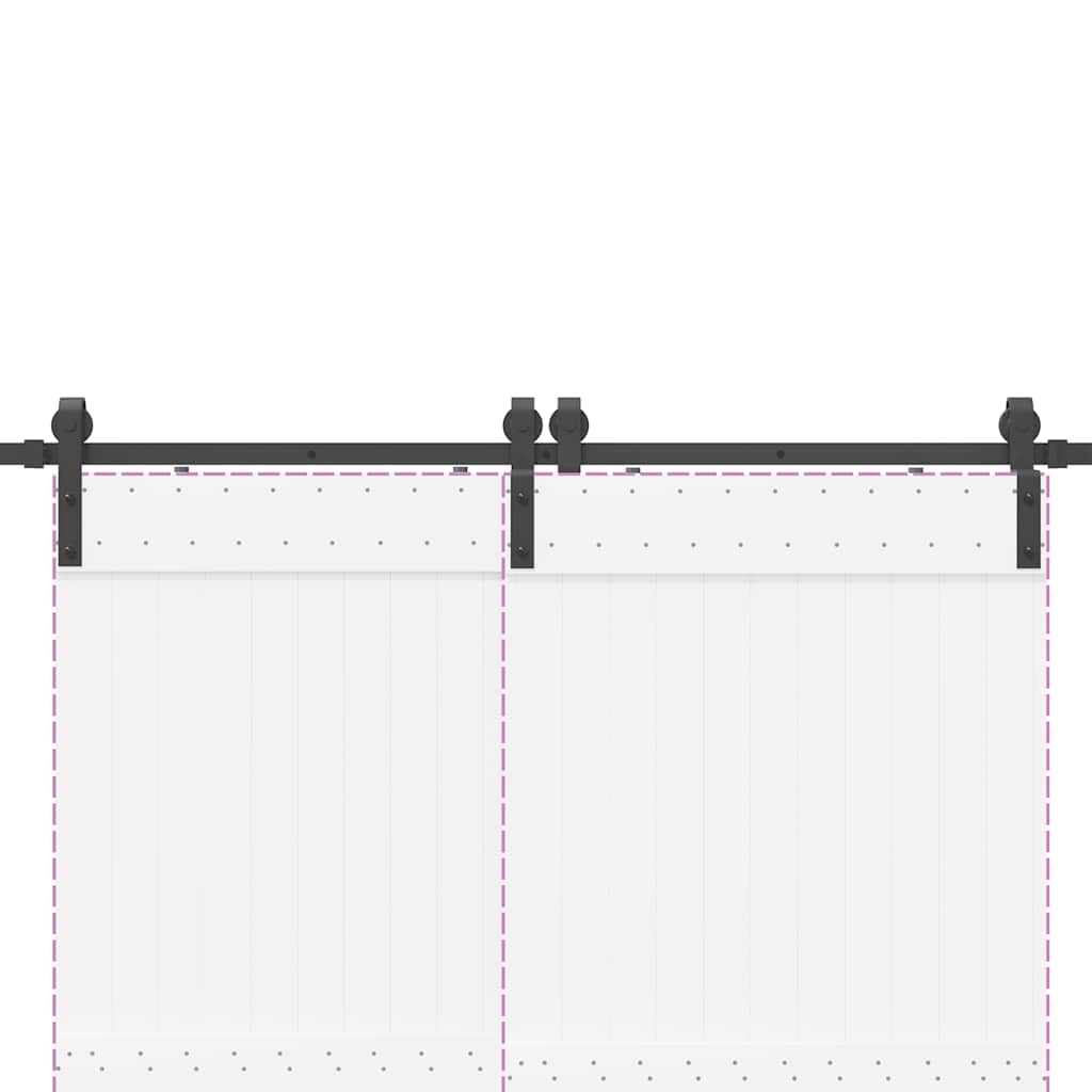 Μηχανισμός Συρόμενης Μεσόπορτας Μαύρος 200 εκ. Ατσάλινος - Pakobazaar