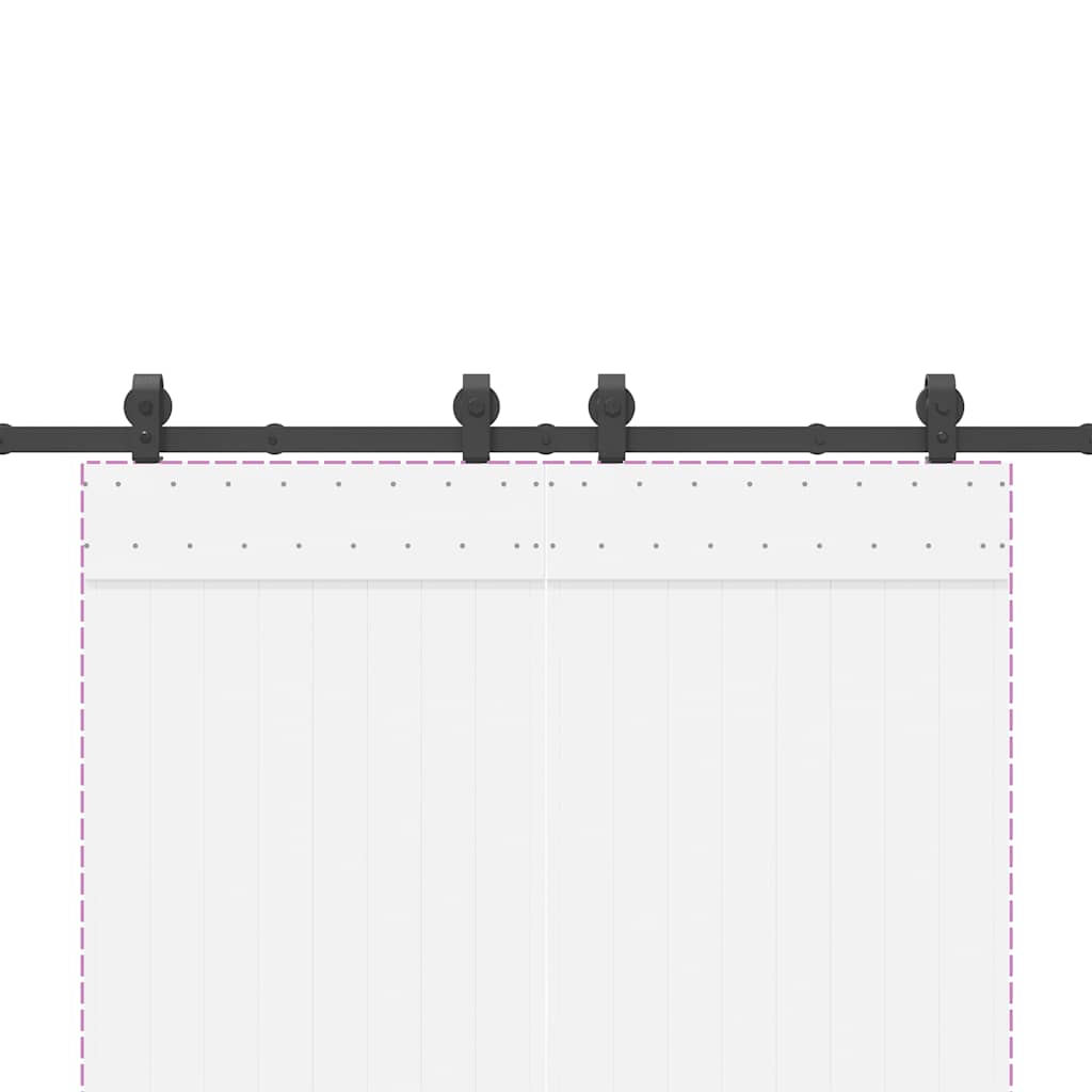 Μηχανισμός Συρόμενης Μεσόπορτας Μαύρος 200 εκ. Ατσάλινος