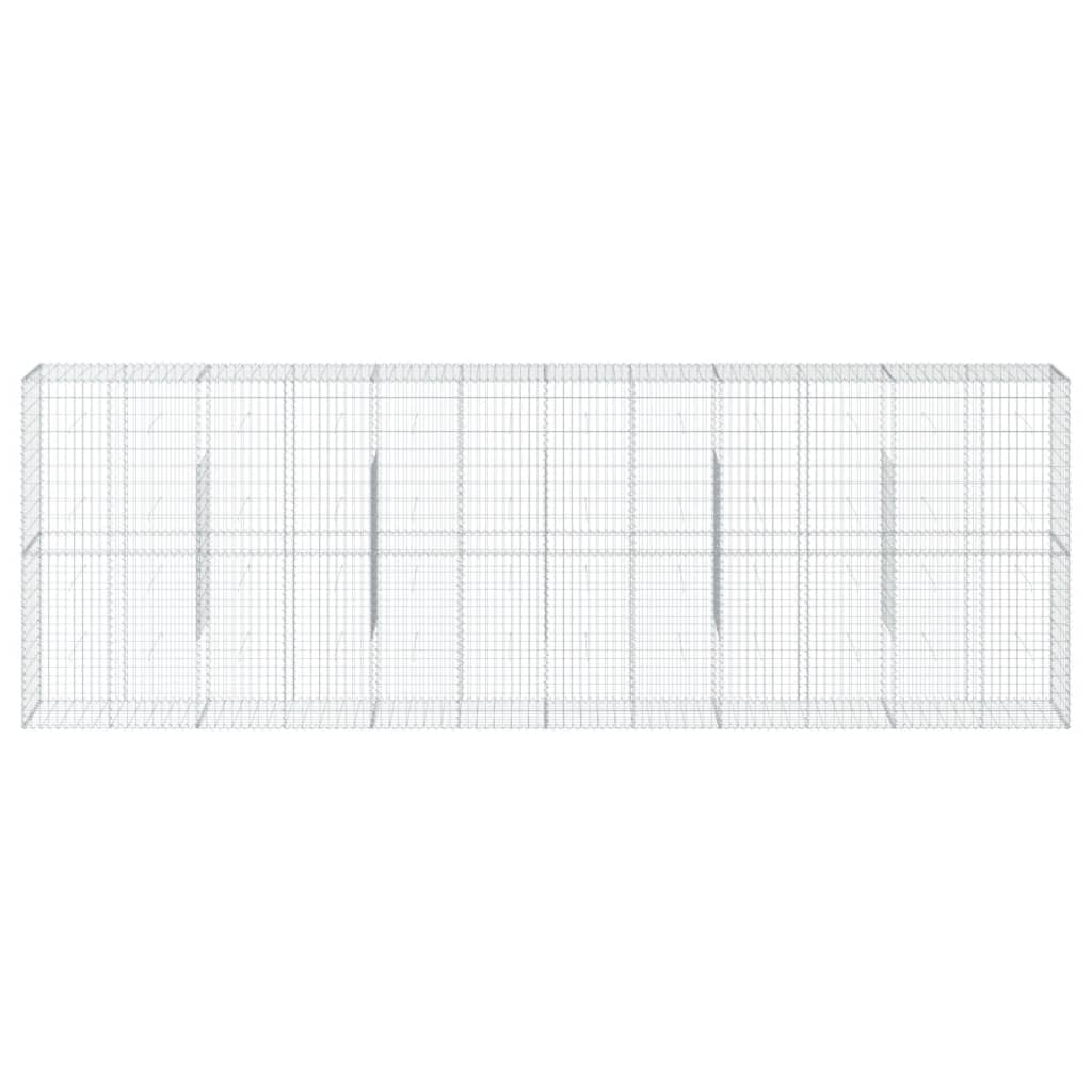 Συρματοκιβώτιο με Κάλυμμα 600x50x200εκ. από Γαλβανισμένο Χάλυβα