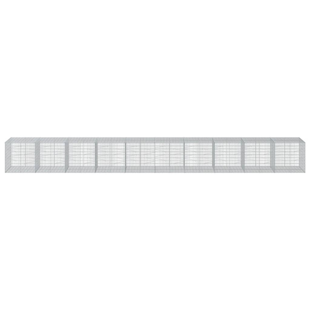 Συρματοκιβώτιο με Κάλυμμα 1000x100x100 εκ Γαλβανισμένο Χάλυβα