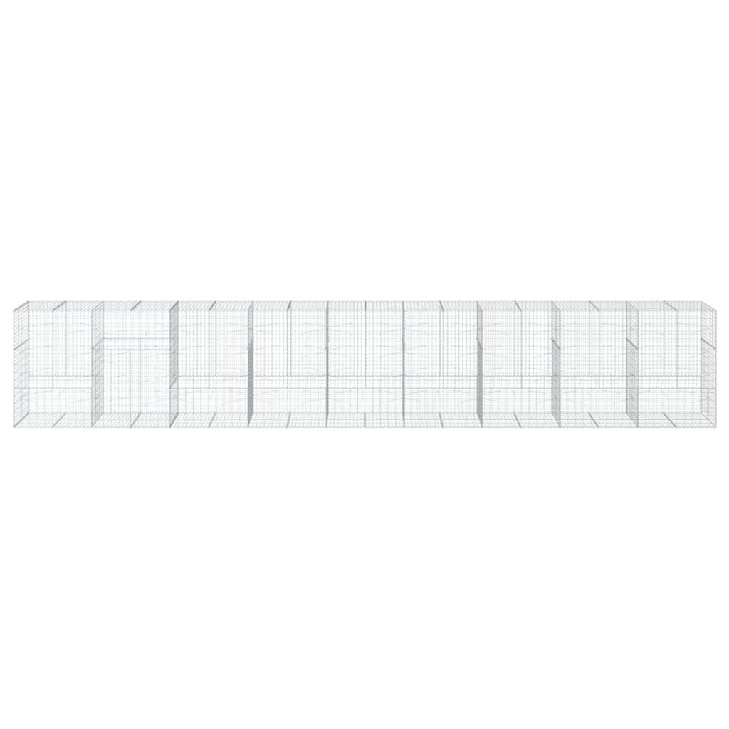 Συρματοκιβώτιο με Κάλυμμα 900x100x150εκ από Γαλβανισμένο Χάλυβα - Pakobazaar