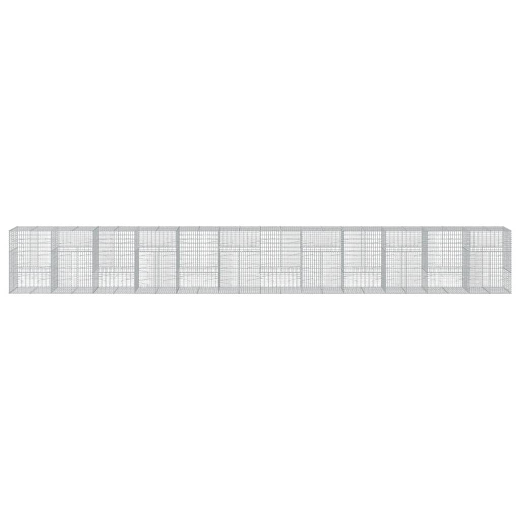 Συρματοκιβώτιο με Κάλυμμα 1200x100x150 εκ. Γαλβανισμένο Χάλυβα
