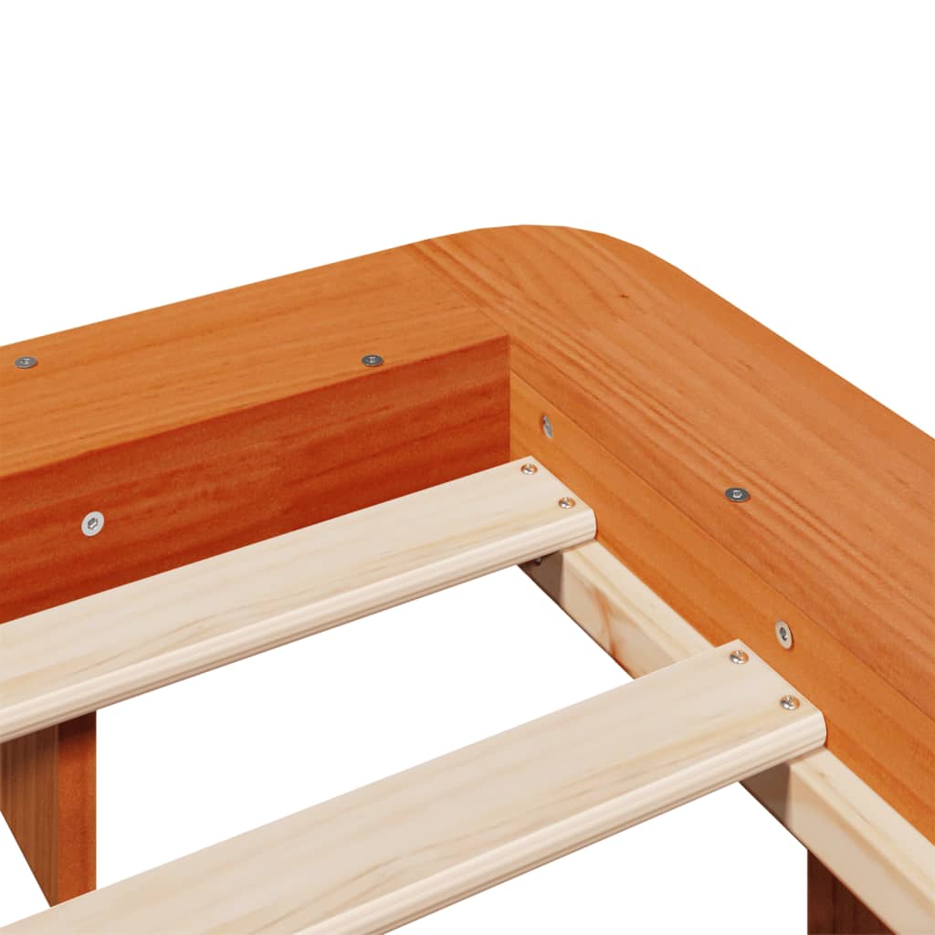 Σκελετός Κρεβ. Χωρίς Στρώμα Καφέ Κεριού 150x200 εκ Μασίφ Πεύκο - Pakobazaar