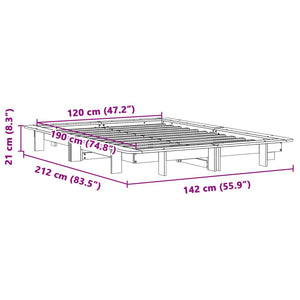 Σκελετός Κρεβατιού Χωρίς Στρώμα 120x190 εκ Μασίφ Ξύλο Πεύκου