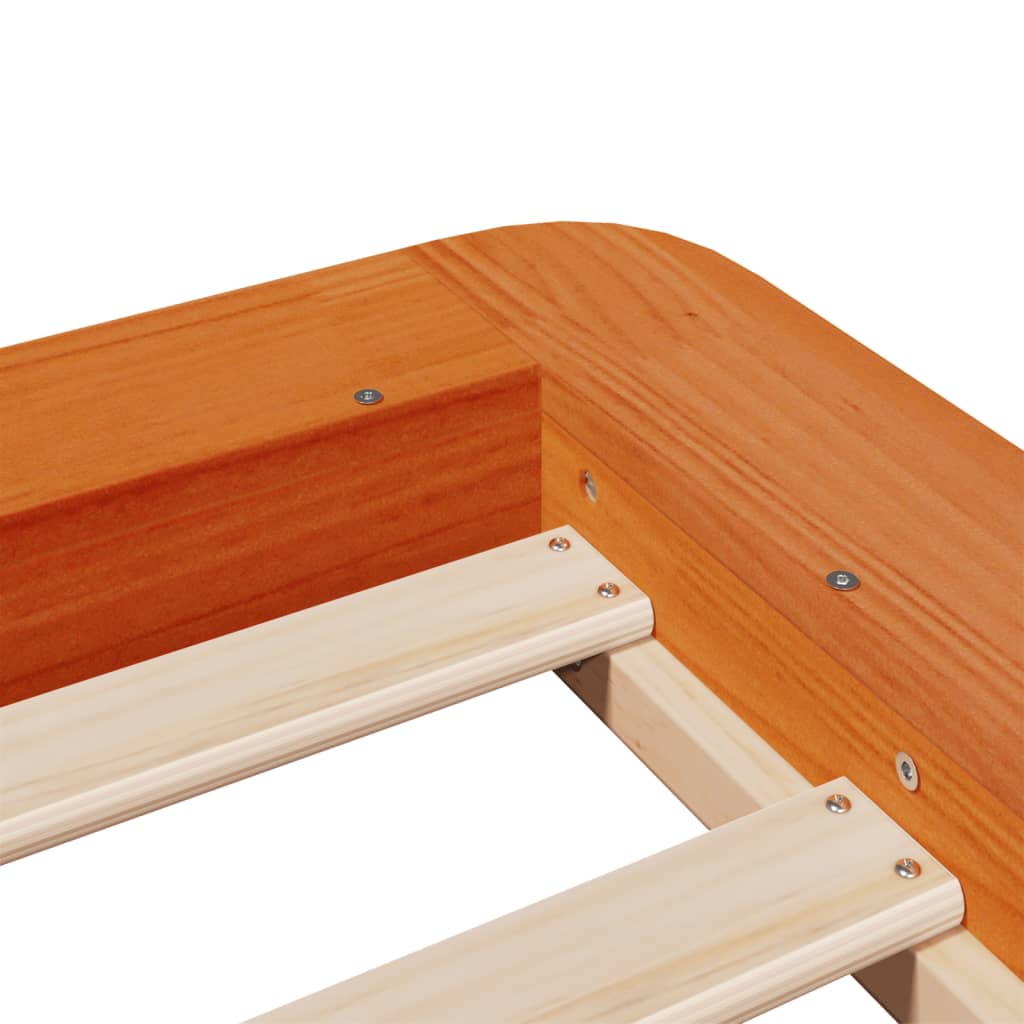 Σκελετός Κρεβ. Χωρίς Στρώμα Καφέ Κεριού 90x190 εκ Μασίφ Πεύκο