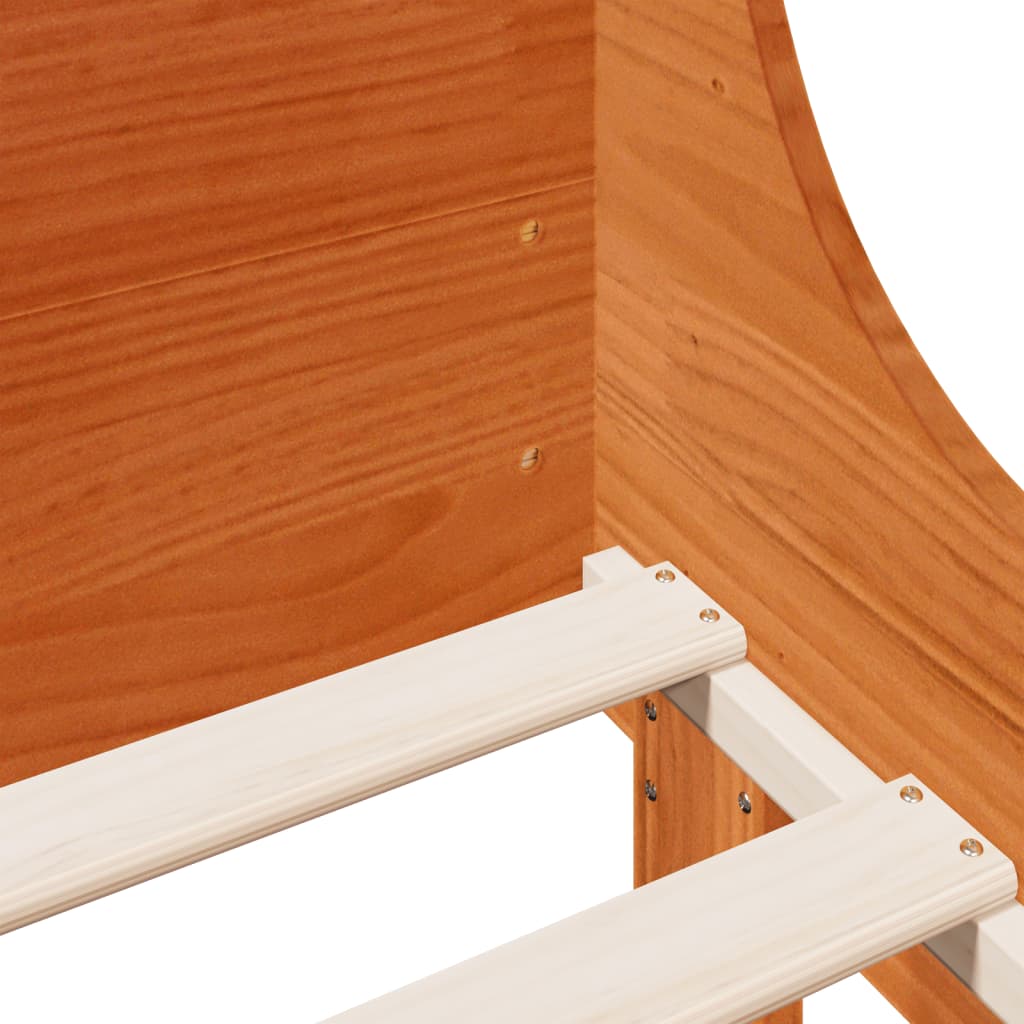 Σκελετός Κρεβ. Χωρίς Στρώμα Καφέ Κεριού 120x200 εκ Μασίφ Πεύκο