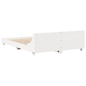 Σκελετός Κρεβ. Χωρίς Στρώμα Λευκό 140x190 εκ Μασίφ Πεύκο