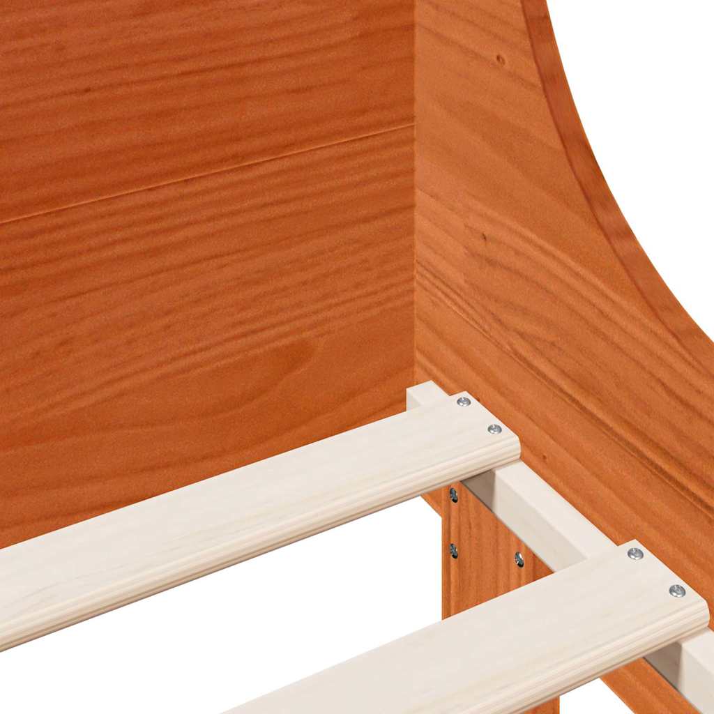 Σκελετός Κρεβ. Χωρίς Στρώμα Καφέ Κεριού 90x190 εκ Μασίφ Πεύκο