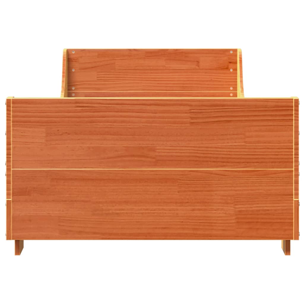 Σκελετός Κρεβ. Χωρίς Στρώμα Καφέ Κεριού 75x190 εκ Μασίφ Πεύκο