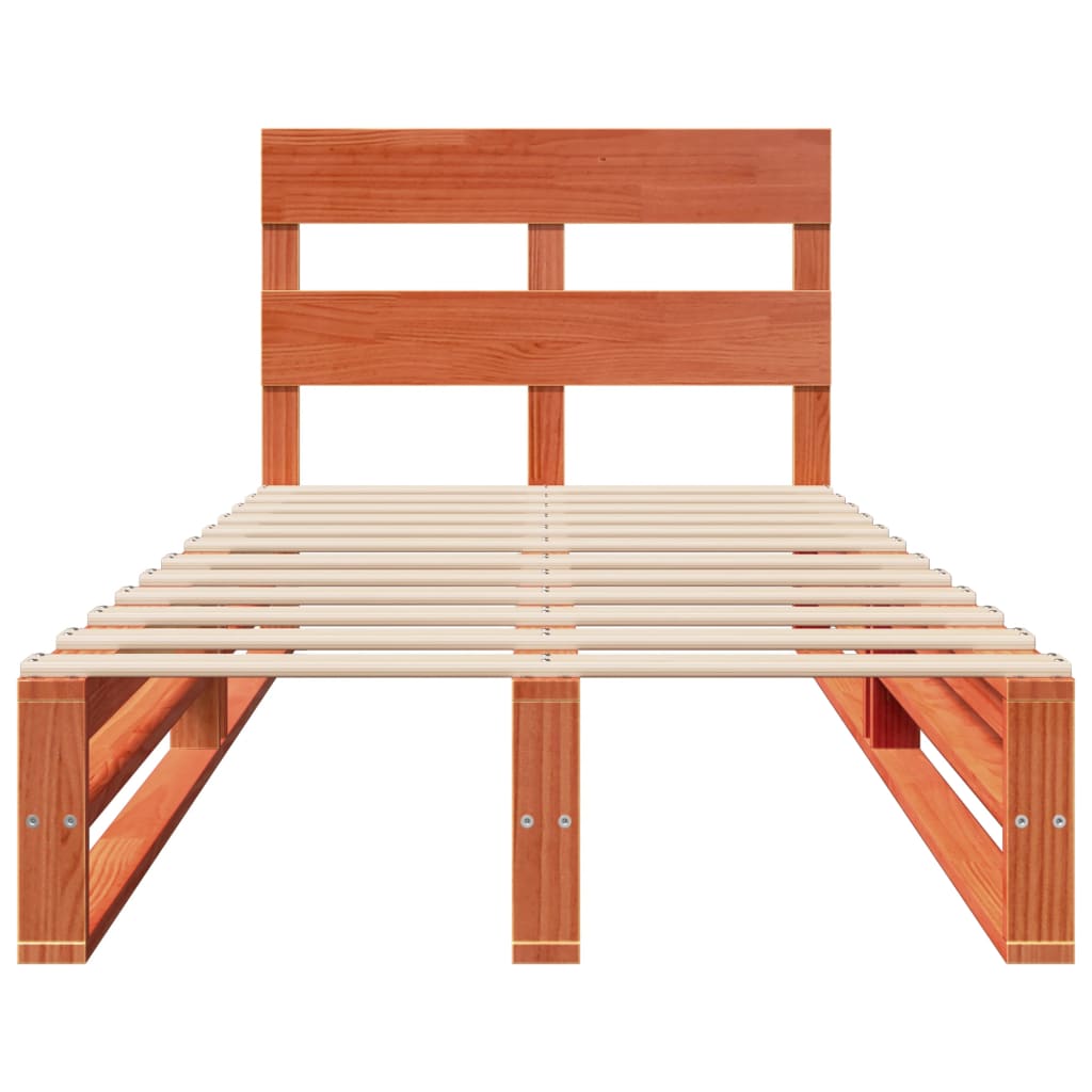 Σκελετός Κρεβ. Χωρίς Στρώμα Καφέ Κεριού 100x200 εκ Μασίφ Πεύκο