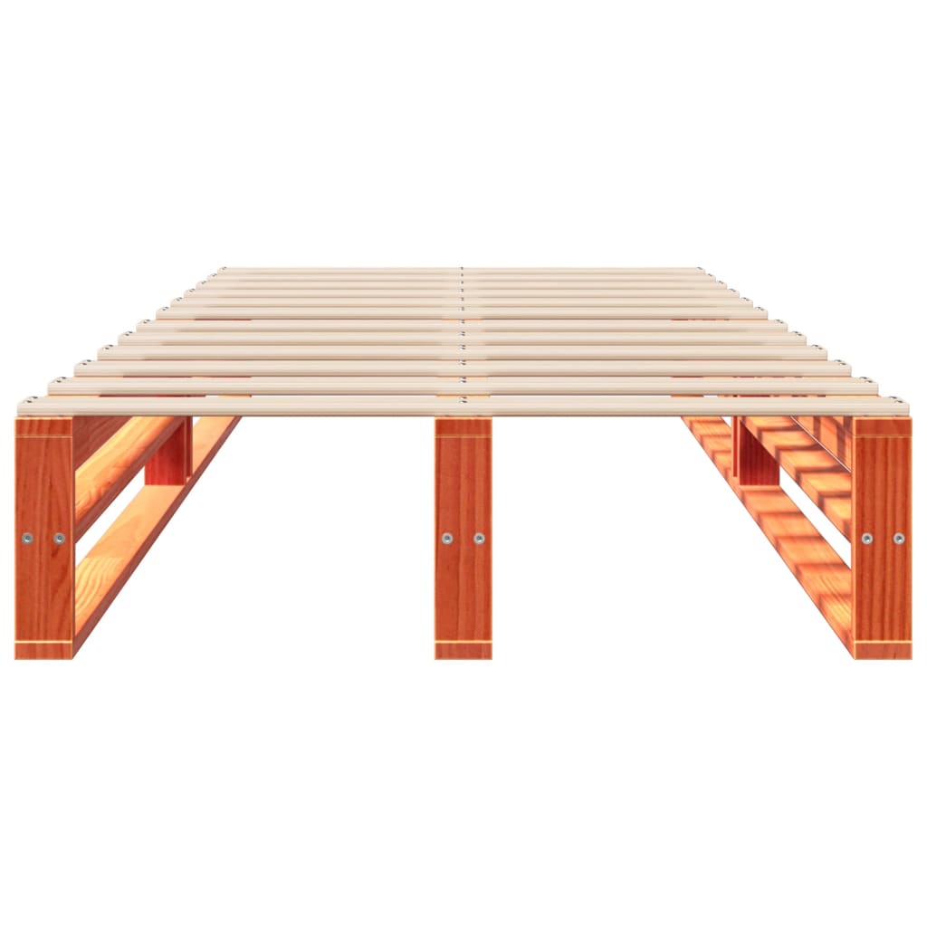 Σκελετός Κρεβ. Χωρίς Στρώμα Καφέ Κεριού 90x200 εκ Μασίφ Πεύκο - Pakobazaar