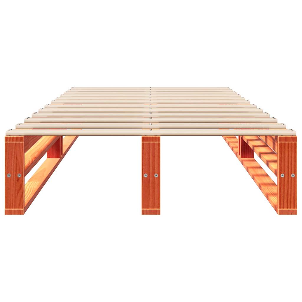 Σκελετός Κρεβ. Χωρίς Στρώμα Καφέ Κεριού 100x200 εκ Μασίφ Πεύκο