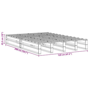 Σκελετός Κρεβατιού Χωρίς Στρώμα 120x200 εκ Μασίφ Ξύλο Πεύκου
