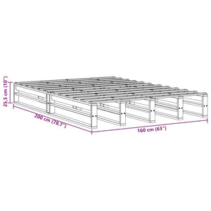 Σκελετός Κρεβ. Χωρίς Στρώμα Καφέ Κεριού 160x200 εκ Μασίφ Πεύκο