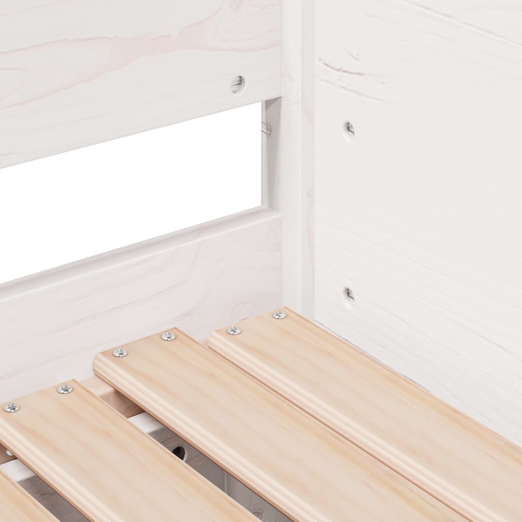 Καναπές Κρεβάτι Συρόμενος Λευκός 90 x 190 εκ. Μασίφ Ξύλο Πεύκου